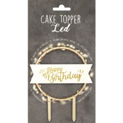 Topper para Tarta Happy Birthday Led 12 cm - Scrapcooking