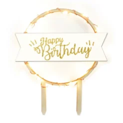 Topper para Tarta Happy Birthday Led 12 cm - Scrapcooking