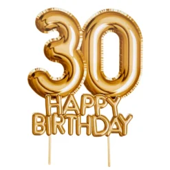 Topper para Tartas 30 Cumpleaños Oro