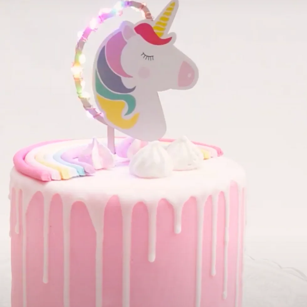 Topper para Tarta Unicornio Led 12 cm - ScrapCooking