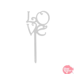Toppers para Cupcake Plata Love 8 ud