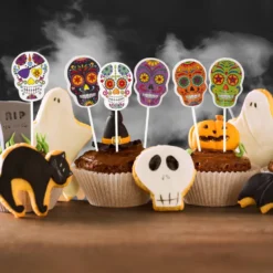 Toppers para Dulces Calavera Halloween 16 ud