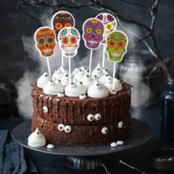 Toppers para Dulces Calavera Halloween 16 ud