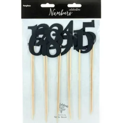 Toppers de Números Negros 11 ud - Partydeco