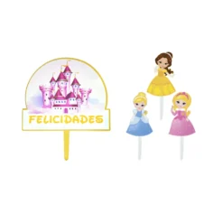 Toppers para Tarta Princesas 4 ud