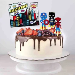 Toppers para Tarta Superhéroes 4 ud