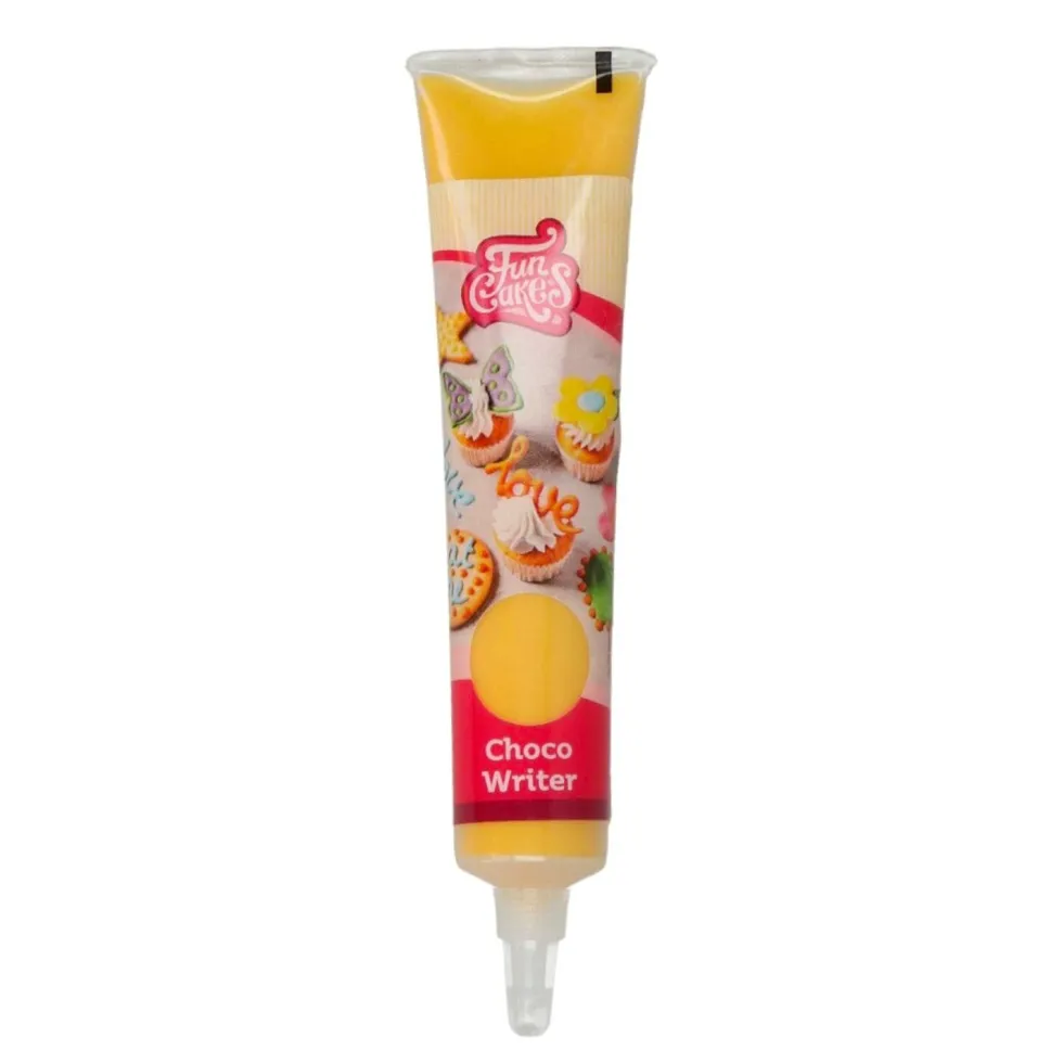 Tubo Escritor de Chocolate Amarillo 25 gr - Funcakes