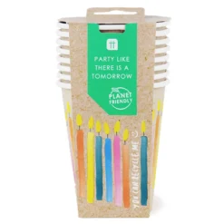 Vasos de Papel Cumpleaños Eco 250 ml 8 ud