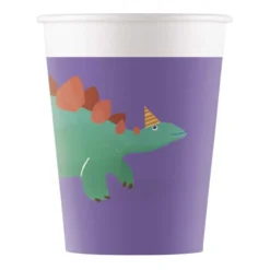 Vasos de Papel Dinosaurio Roar 200 ml 8 ud