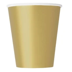 Vasos de Papel Dorados 270 ml 8 ud