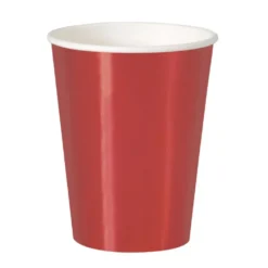 Vasos de Papel Rojo Metalizado 355 ml 8 ud