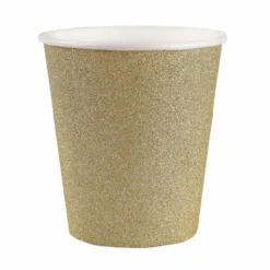 Vasos Dorados con Purpurina 10 ud
