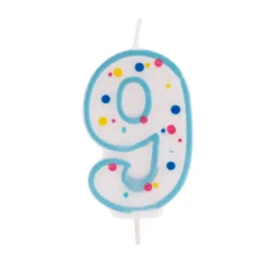 Vela de cumpleaños 9 Azul