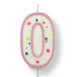 Vela de Cumpleaños 0 Rosa