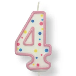 Vela de Cumpleaños 4 Rosa