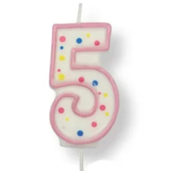Vela de Cumpleaños 5 Rosa