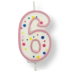 Vela de Cumpleaños 6 Rosa