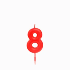 Vela de Cumpleaños Nº 8 Roja 6 cm