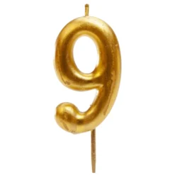 Vela Nº 9 Dorada 6 cm