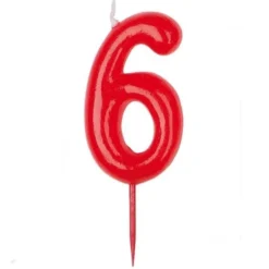 Vela Nº 6 Roja 6 cm - Dekora