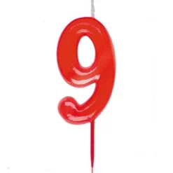Vela Nº 9 Roja 6 cm - Dekora