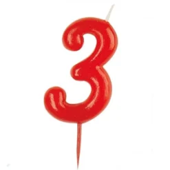 Vela Nº 3 Roja 6 cm - Dekora