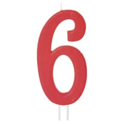 Vela Número 6 Roja 12cm