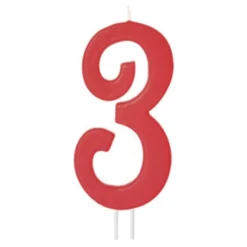 Vela Número 3 Roja 12cm