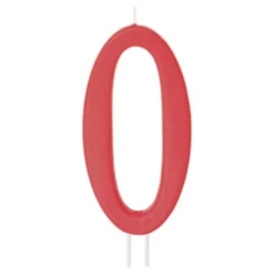 Vela Número 0 Roja 12cm