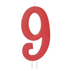 Vela Número 9 Roja 12cm