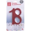 Vela 18 Años Roja Brillante 12 cm