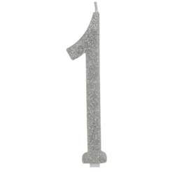 Vela Brillante Plata Nº 1 12 cm