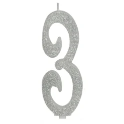 Vela Brillante Plata Nº 3 12 cm