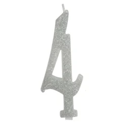 Vela Brillante Plata Nº 4 12 cm