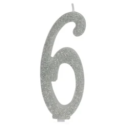 Vela Brillante Plata Nº 6 12 cm