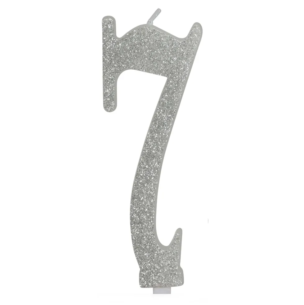 Vela Brillante Plata Nº 7 12 cm