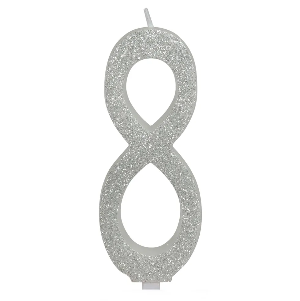 Vela Brillante Plata Nº 8 12 cm