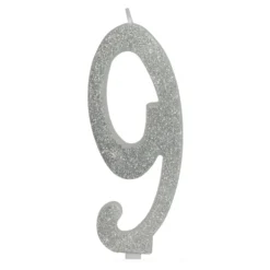 Vela Brillante Plata Nº 9 12 cm