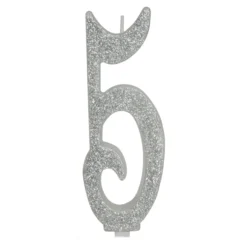 Vela Brillante Plata Nº 5 12 cm