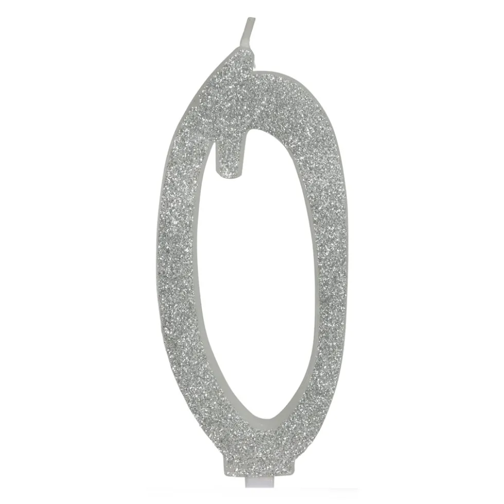 Vela Brillante Plata Nº 0 12 cm