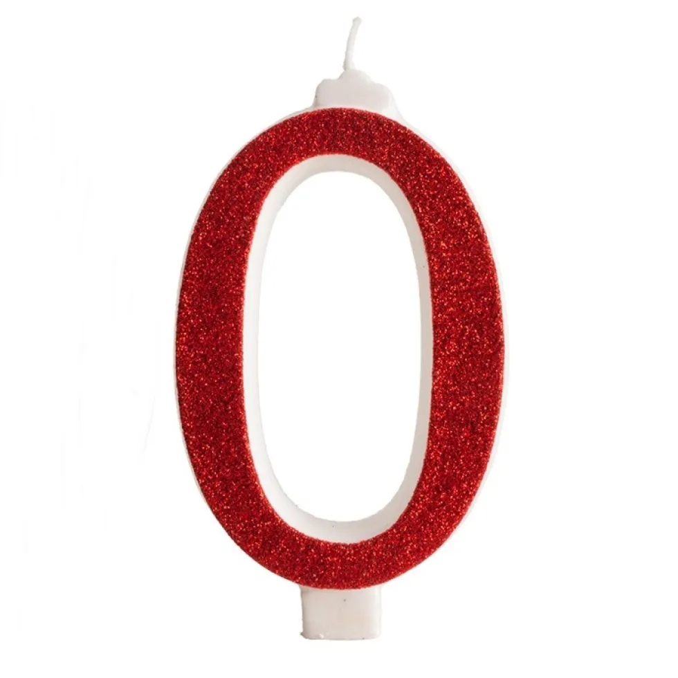 Vela Brillante Roja Nº 0 12 cm