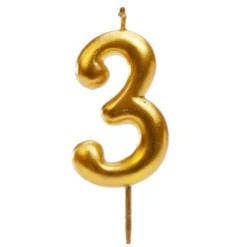 Vela Nº 3 Dorada 6 cm