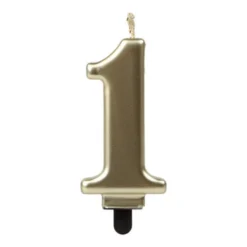 Vela Número 1 Dorada 7 cm