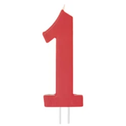 Vela Número 1 Roja 12cm