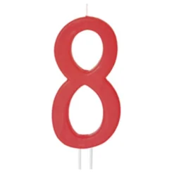 Vela Número 8 Roja 12cm