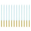Velas Cumpleaños Azul / Dorado 14 cm - 12 ud