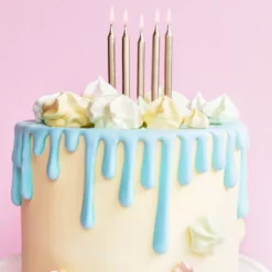 Velas Cumpleaños Doradas 6 ud - 6 cm - Partydeco