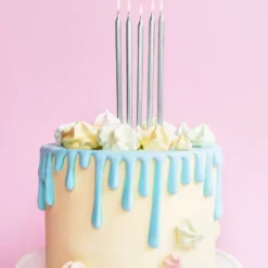 Velas Cumpleaños Plateadas 12,5 cm - 12 ud - Partydeco