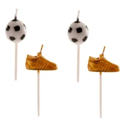 Velas Balón y Bota de Fútbol 6 Unidades