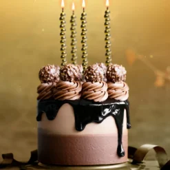 Velas Cumpleaños Burbujas Doradas 14 cm - 6 ud